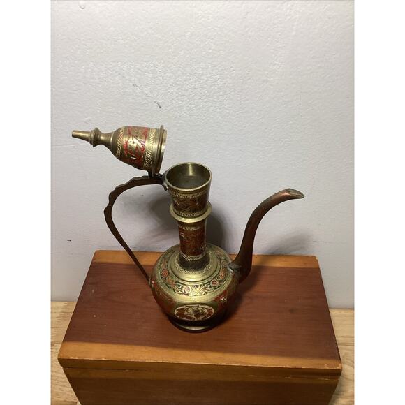 Enamel Brass Pitcher Elephant Claw Bell Made In India - Picture 4 of 11